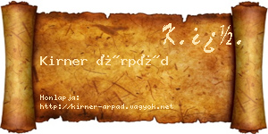 Kirner Árpád névjegykártya