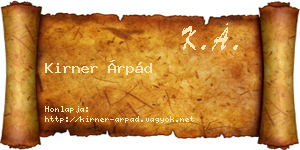 Kirner Árpád névjegykártya