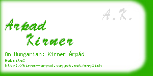 arpad kirner business card