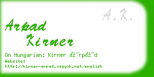 arpad kirner business card